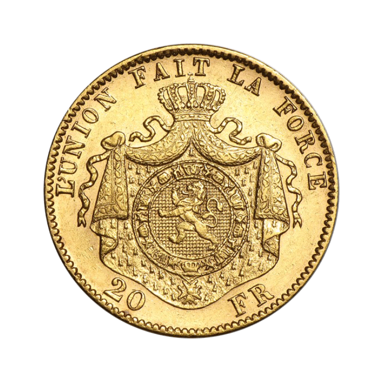 Gold 20 Frank coins angle 4