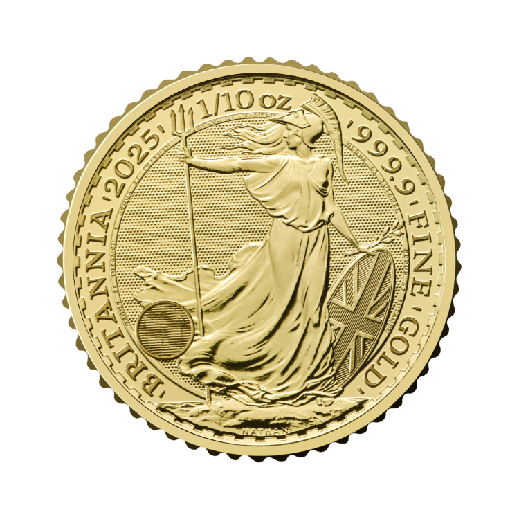 1/10 oz Britannia Gouden Munt 2025 voorkant