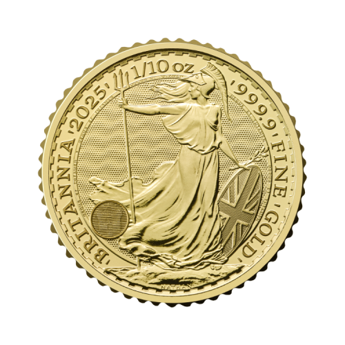 Thumbnail 1/10 oz Britannia Gouden Munt 2025 voorkant