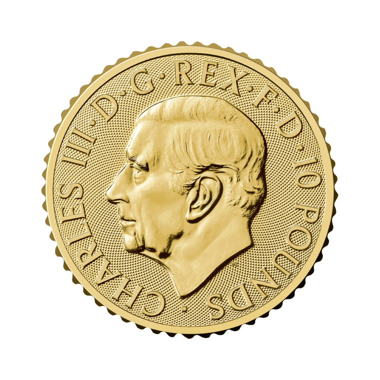 1/10 oz Britannia Gouden Munt 2025 achterkant