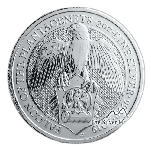 Thumbnail 10 oz Queens Beasts Zilveren Munt 2019 voorkant