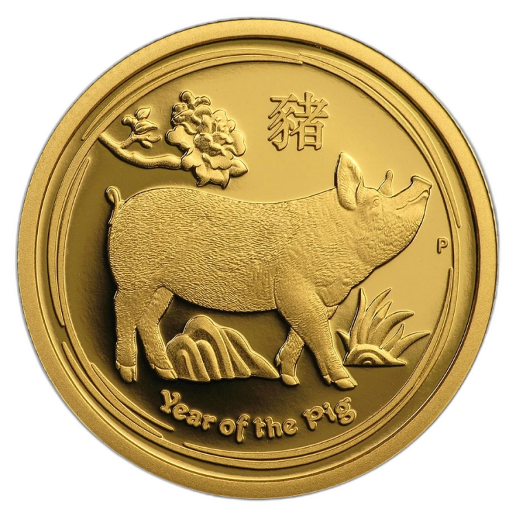 1/4 oz Lunar Proof Or 2019 front