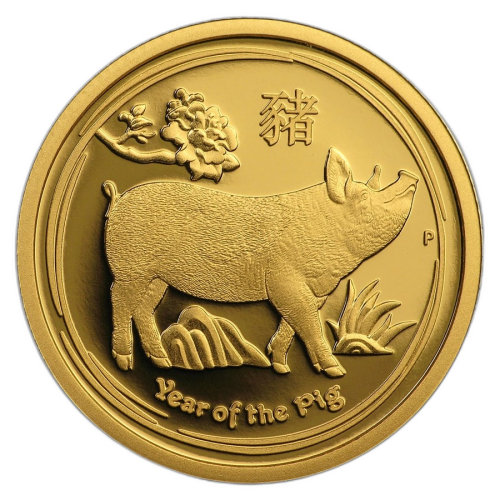 Thumbnail 1/4 oz Lunar Proof Or 2019 front