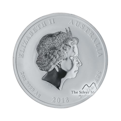 Thumbnail 5 troy ounce zilveren Lunar munt 2018 - het jaar van de hond achterkant