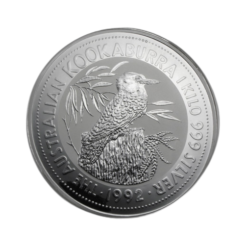 Thumbnail 1 Kilo zilveren munt Kookaburra 1992 circulated conditie