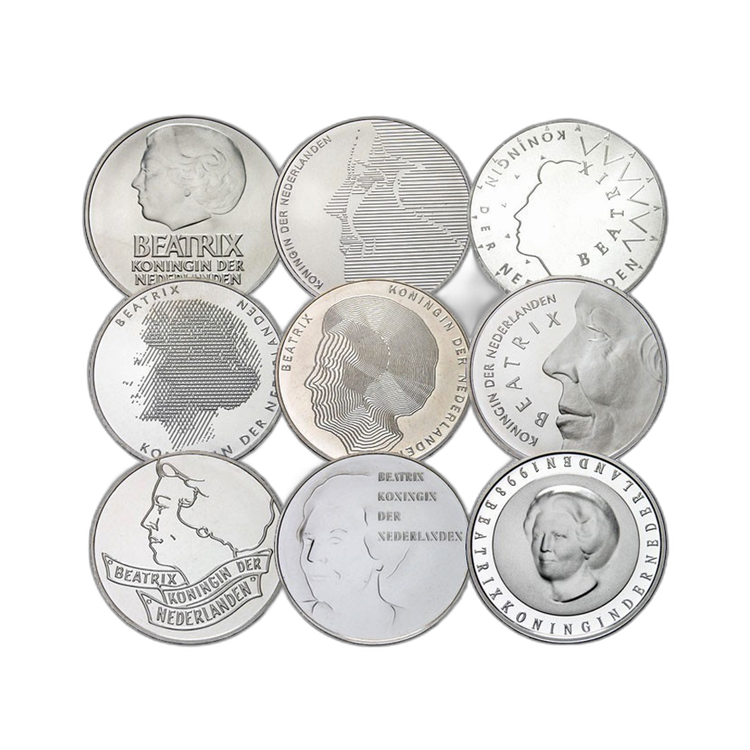 100 zilveren 50 gulden muntstukken Zilveren Munt Divers voorkant
