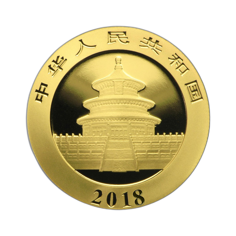 30g Panda Gouden Munt 2018 achterkant
