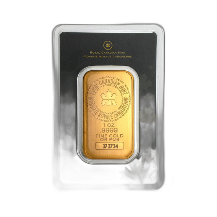 1 oz Royal Canadian Mint Gold Bar Mixed Years back