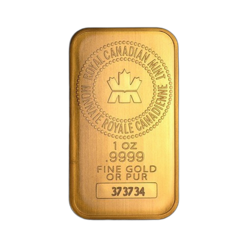 Thumbnail 1 oz Royal Canadian Mint Gold Bar Mixed Years angle 2