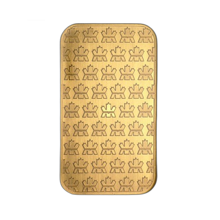 1 oz Royal Canadian Mint Gold Bar Mixed Years angle 3