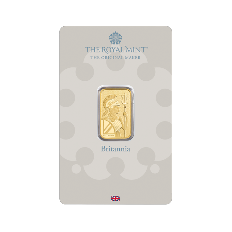 5 gram Britannia goudbaar voorkant