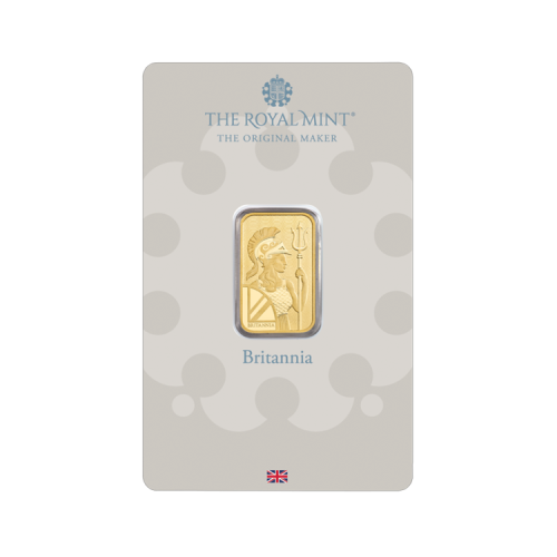 Thumbnail 5 gram Britannia goudbaar voorkant