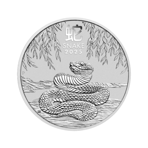 Thumbnail Voorkant 1 kilo zilveren Lunar munt 2025 Year of the Snake