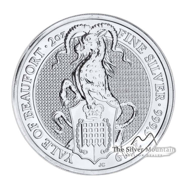 2 oz Queens Beasts Zilveren Munt 2019 voorkant