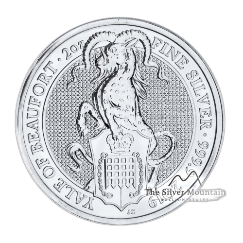 Thumbnail 2 oz Queens Beasts Zilveren Munt 2019 voorkant
