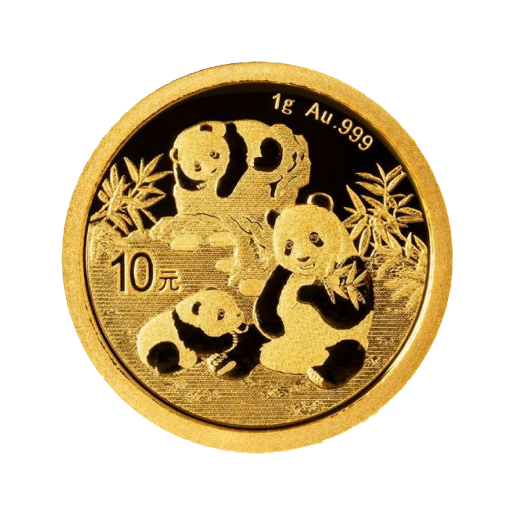 1 gramme de pièce en or Panda 2025 front
