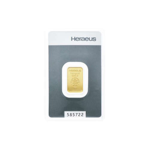 Thumbnail 5g Heraeus Goldbarren Verschiedene Jahre front