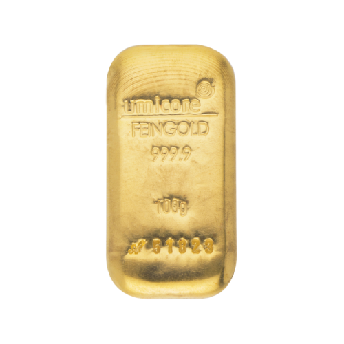 Thumbnail 100g Umicore Goldbarren front