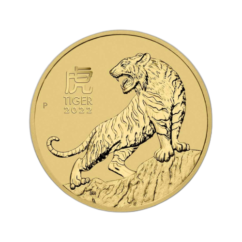Thumbnail 2 oz Lunar Gouden Munt 2022 voorkant