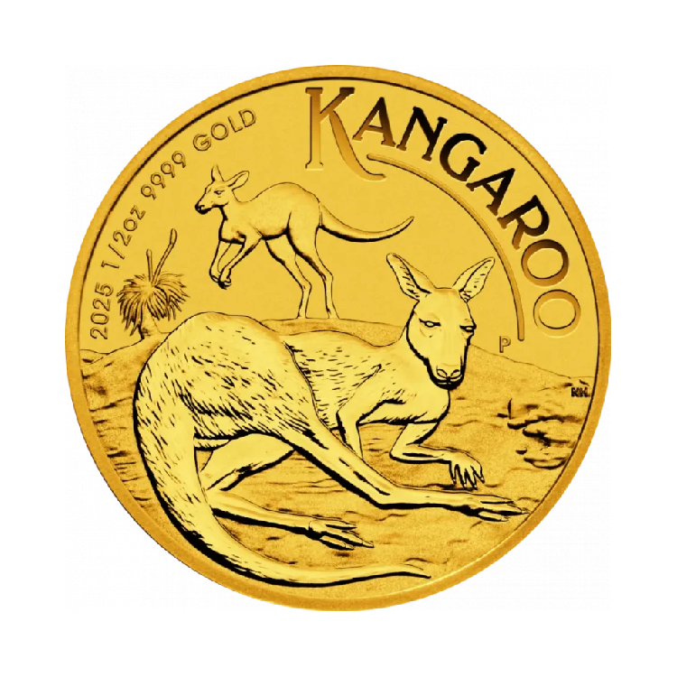 1/2 Unze Troy Gold Kangaroo Münze 2025 front