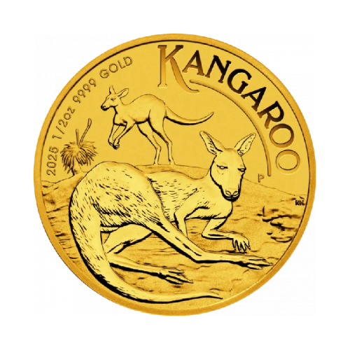 Thumbnail 1/2 Unze Troy Gold Kangaroo Münze 2025 front