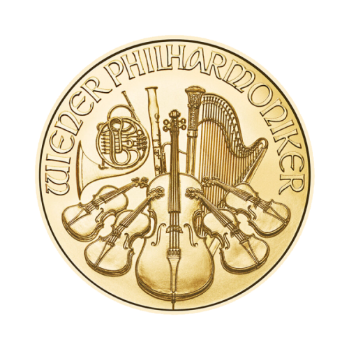 Thumbnail Voorkant gouden Philharmoniker munt 2025