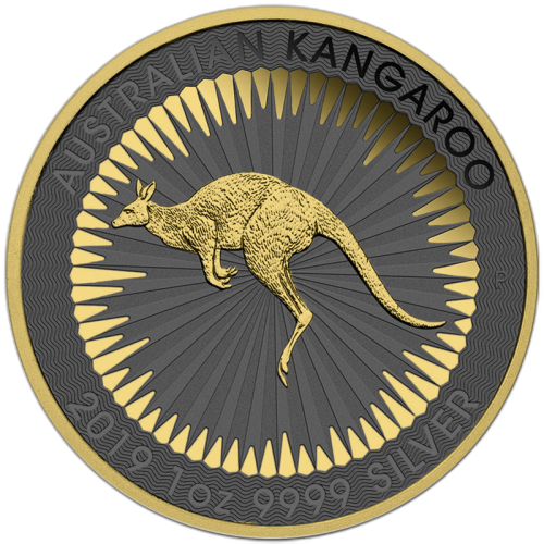 Thumbnail 1 Troy ounce zilveren munt Golden Ring - Kangaroo 2019 voorkant