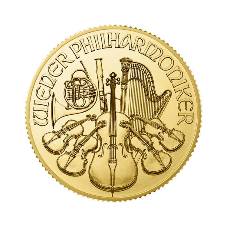 1/4 oz Philharmoniker Gouden Munt Divers voorkant