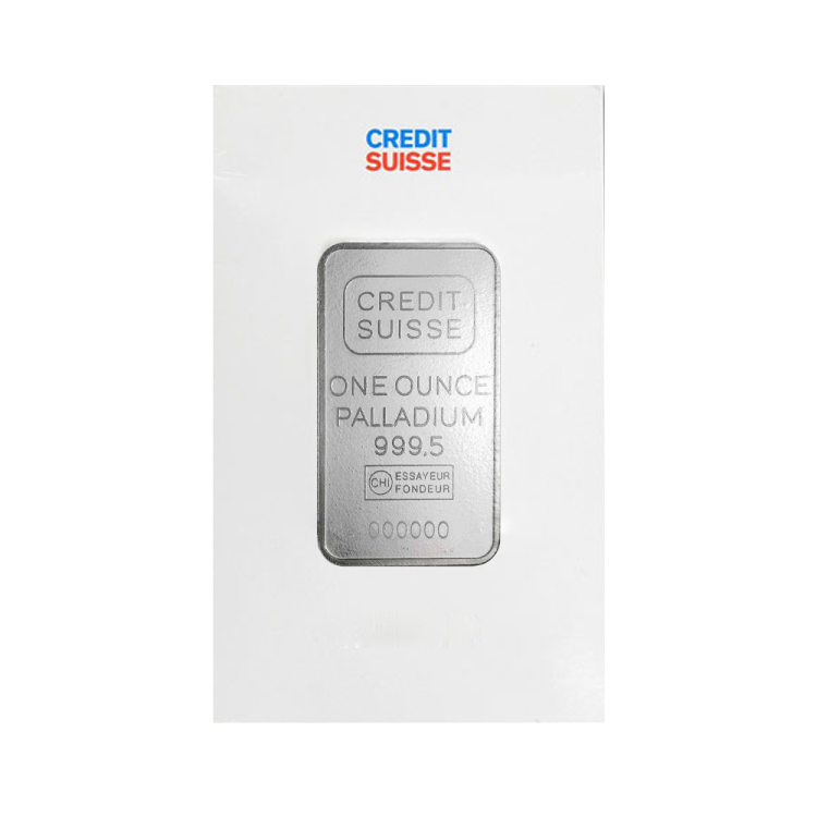 1 oz Credit Suisse Palladium Baar Mixed Years front
