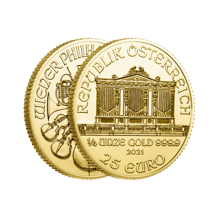 1/4 oz Philharmoniker Gouden Munt Divers perspectief 2