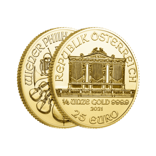 Thumbnail 1/4 oz Philharmoniker Gouden Munt Divers perspectief 2