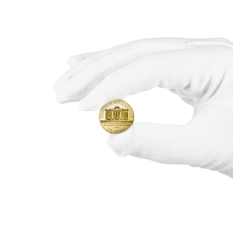 1/4 oz Philharmoniker Gouden Munt Divers perspectief 4