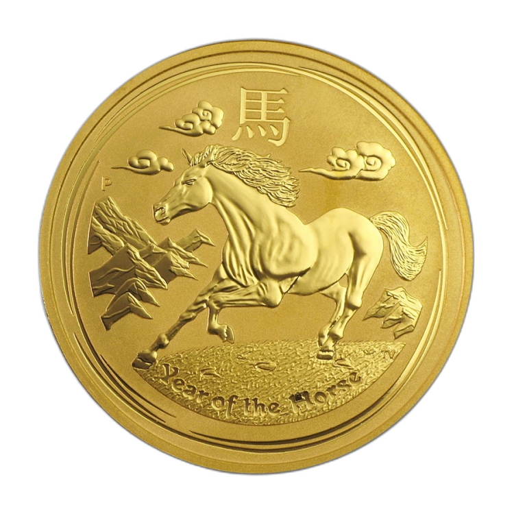 1 oz Lunar Goldmünze 2014 back
