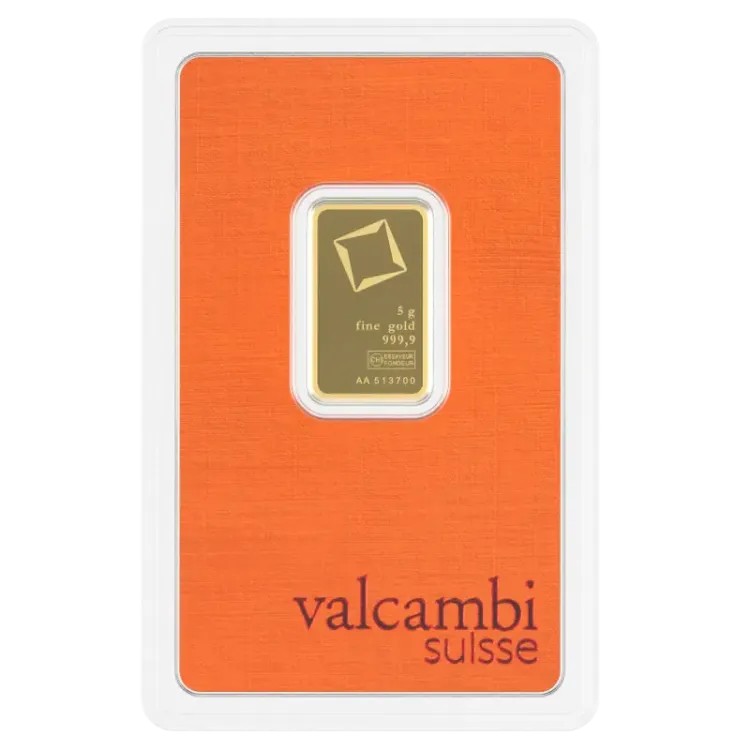 5g Valcambi Gold Bar front