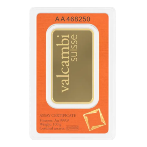 Thumbnail Certificate 100 gram Valcambi gold bar