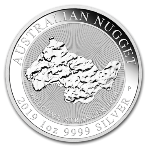 Thumbnail 1 Troy ounce silver coin Nugget - Welcome Stranger 2019 front
