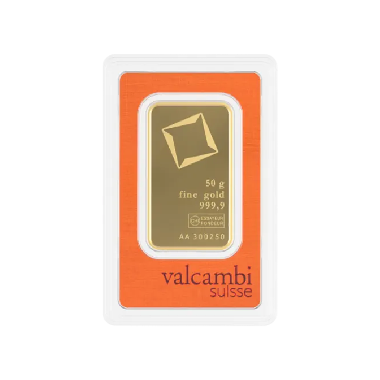barre d'or Valcambi de 50 grammes back