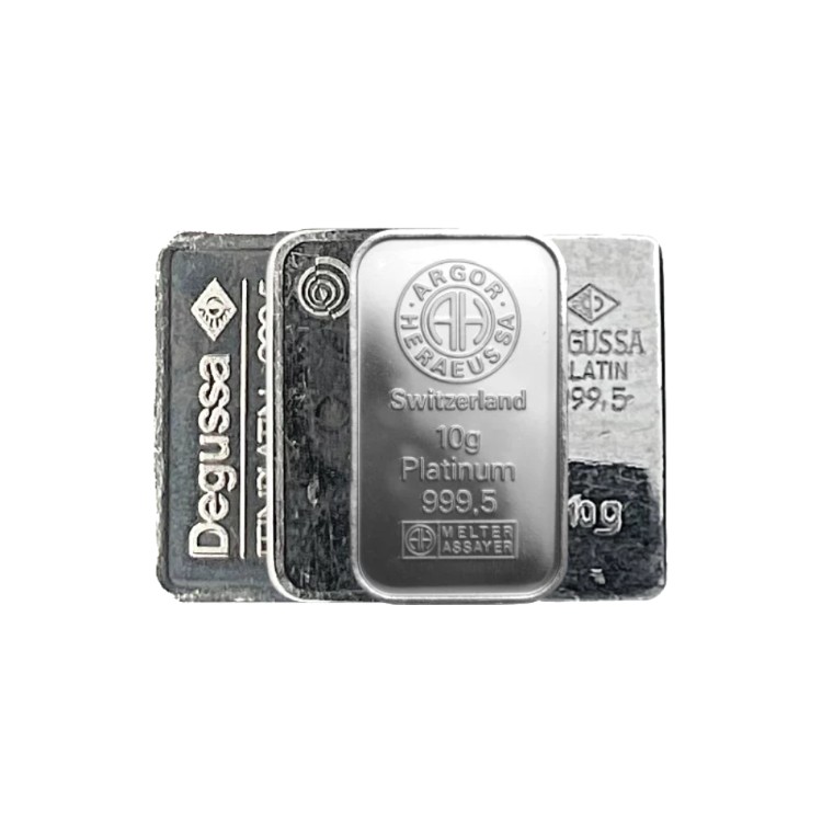10 Gramm Platinbarren verschiedene Hersteller front