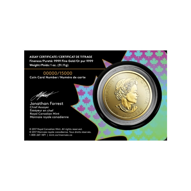 1 oz Royal Canadian Mint Gouden Munt 2017 achterkant