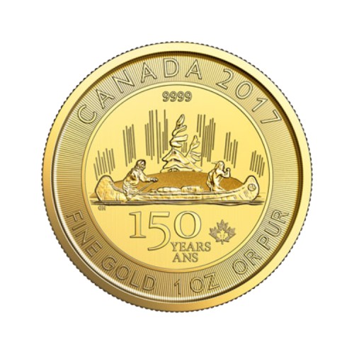 Thumbnail 1 oz Royal Canadian Mint Gouden Munt 2017 perspectief 1