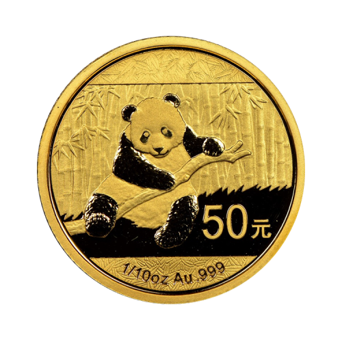 Thumbnail Voorzijde 1/10 troy ounce gouden Panda munt