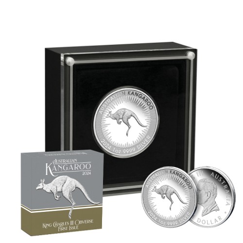 Thumbnail 1 troy ounce zilveren munt Kangaroo 2024 Proof perspectief 5