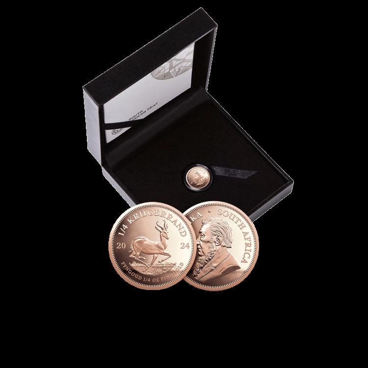 1/4 oz Krugerrand Proof Gold Coin 2024 angle 3