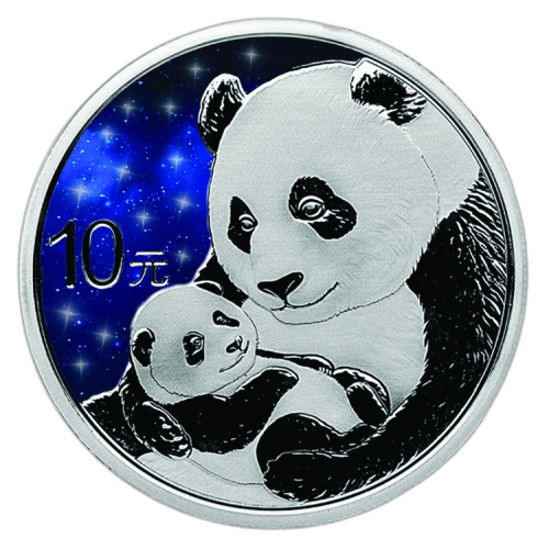 Thumbnail 30 Gram zilveren munt Glowing Galaxy Panda 2019 front