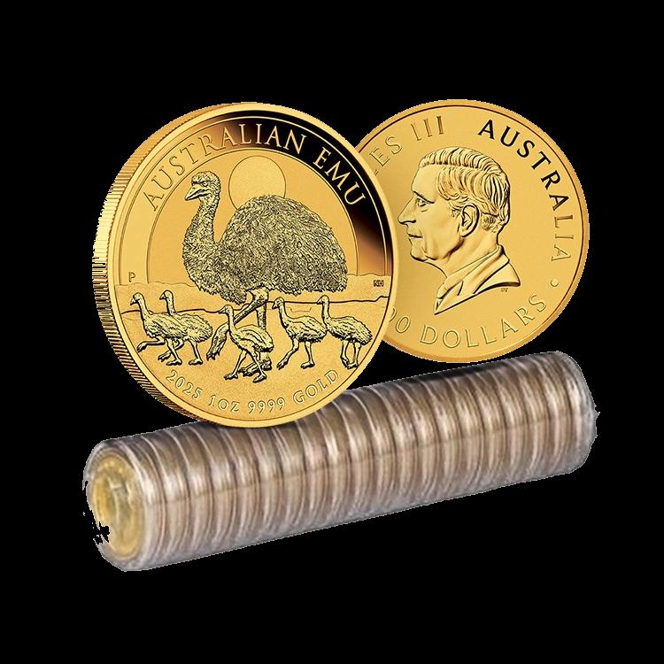 1 Troy ounce gold Australian Emu Münze 2025 angle 2