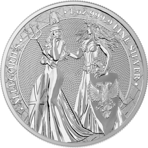 Thumbnail 1 oz Germania Allegories 2019 Zilveren Munt 2019 voorkant