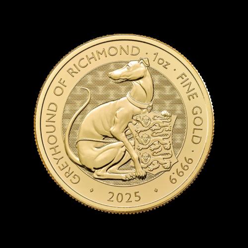 Thumbnail 1 troy ounce gold Tudor Beasts Greyhound of Richmond 2025 front