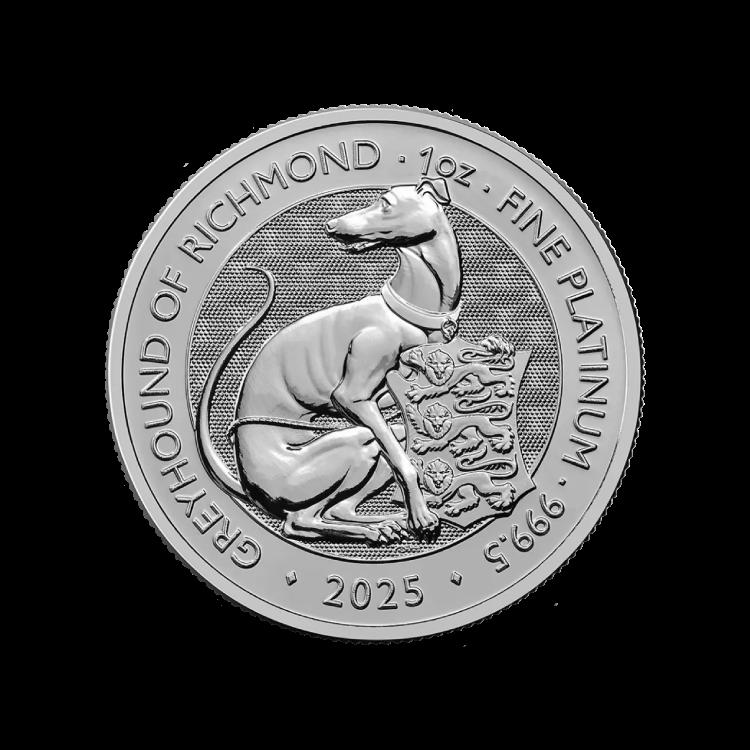 1/4 oz platina Tudor Beasts Greyhound of Richmond