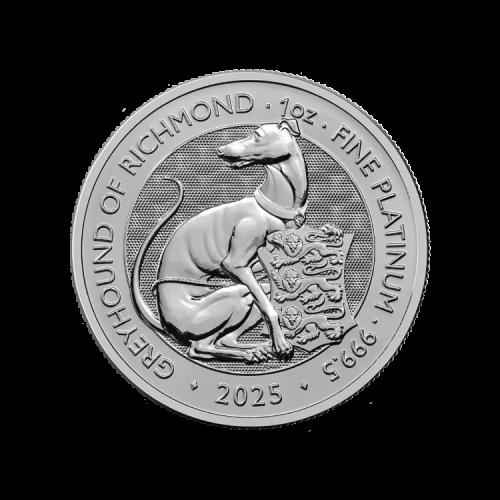 Thumbnail 1/4 oz platina Tudor Beasts Greyhound of Richmond