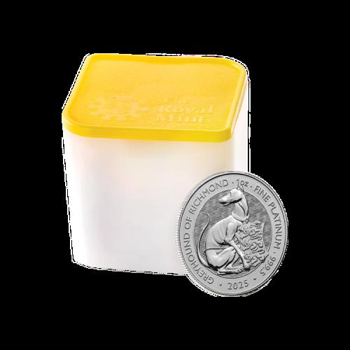 Thumbnail 1 troy ounce platina Tudor Beasts Greyhound of Richmond 2025 perspectief 2